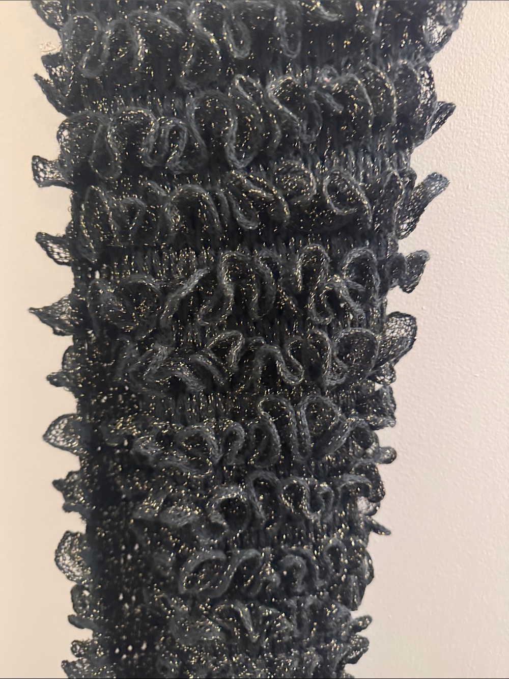 Lauren Ralph Lauren Black Glitter Ruffle Knit Skirt